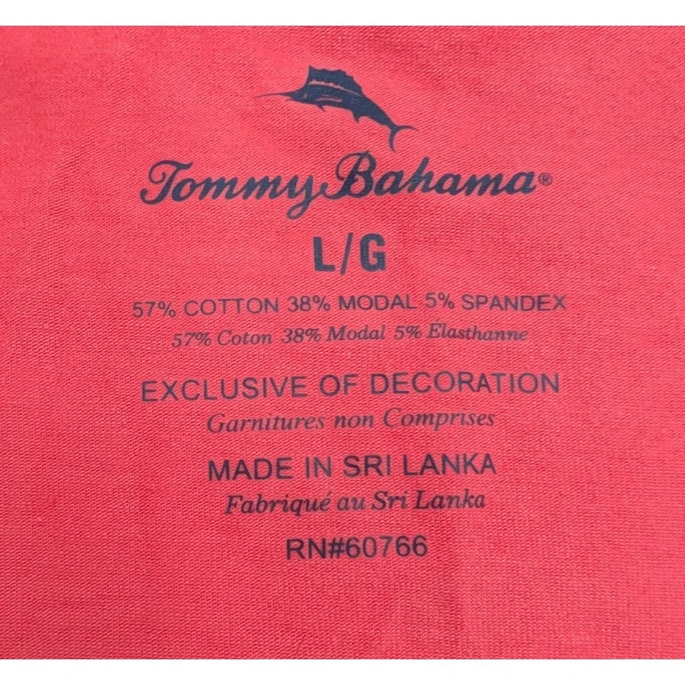 Tommy Bahama Mens Coral Pink Crewneck Sleep T-Shirt Cotton Modal Stretch NWT L